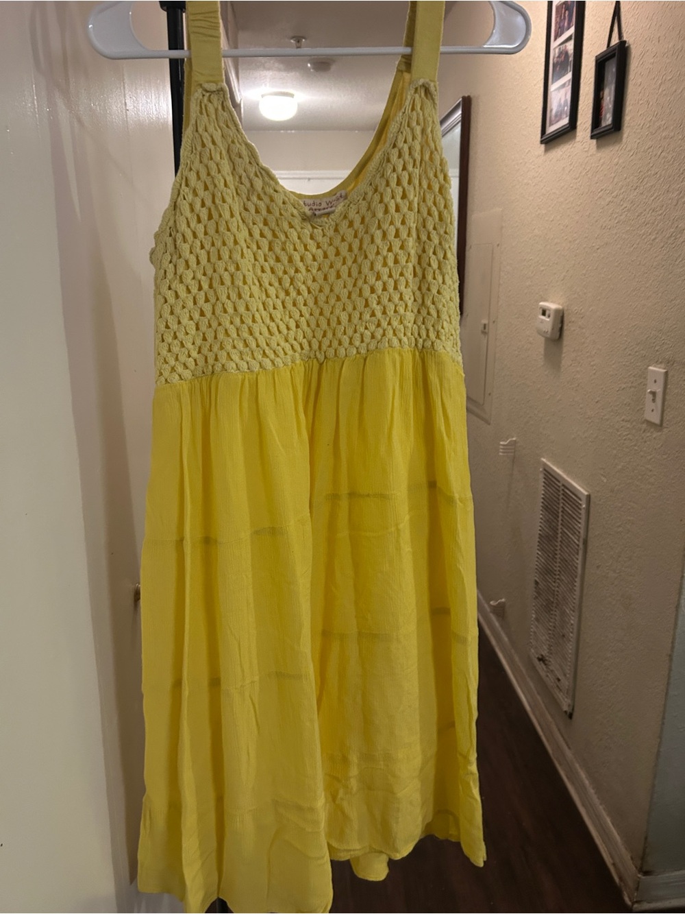 Amazon Girls Bright Yellow Crochet-Top Casual Sundress